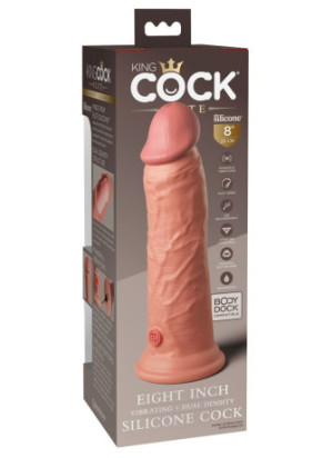 8" Vibrating + Dual Density Silicone Cock